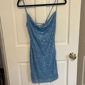 Ruby Sees Sequence Blue Dress Short